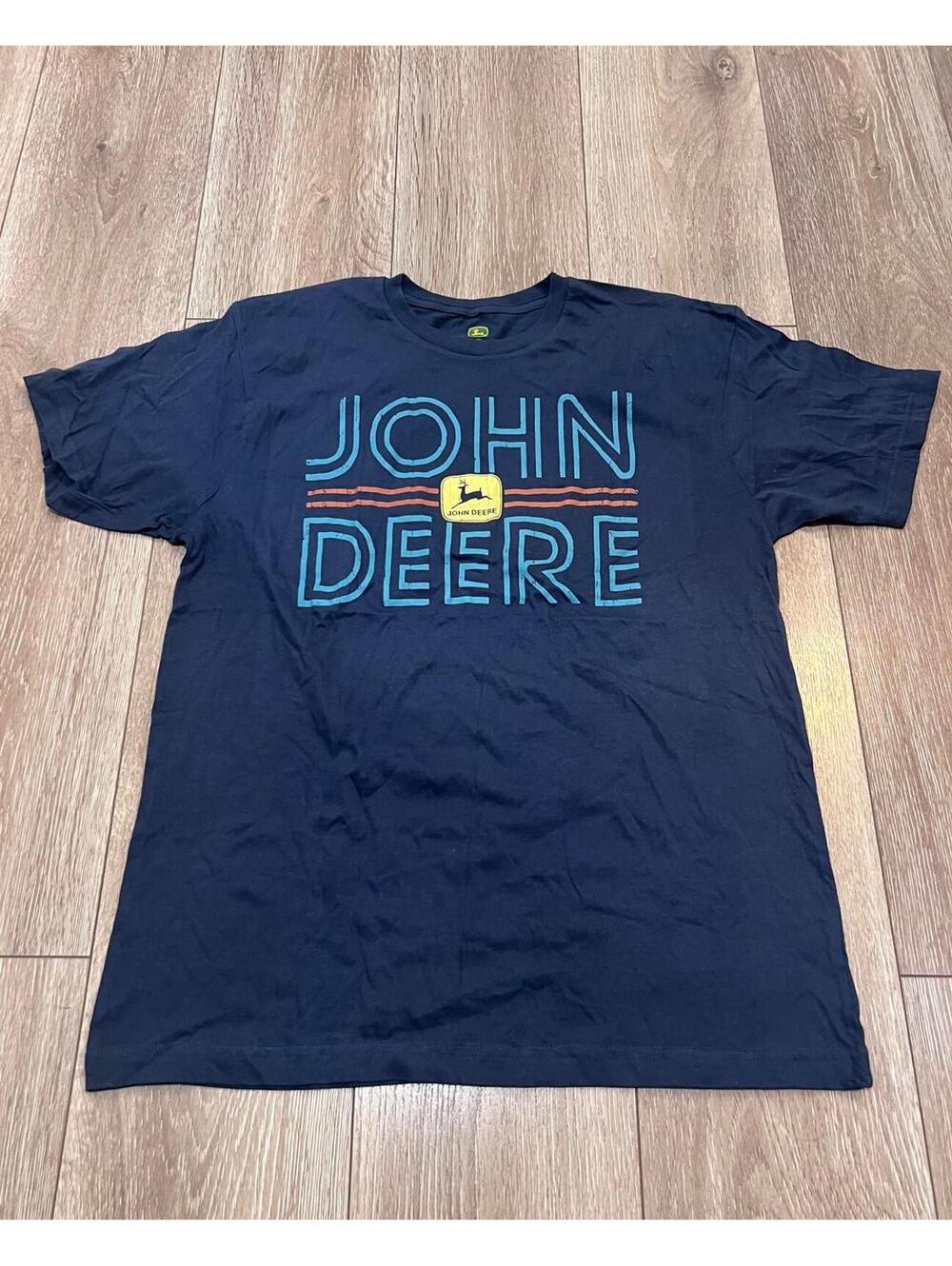 John Deere Men's Navy Blue Graphic T-Shirt Size Large